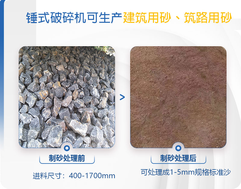 pcz1615重錘破可以制砂嗎，附現(xiàn)場視頻